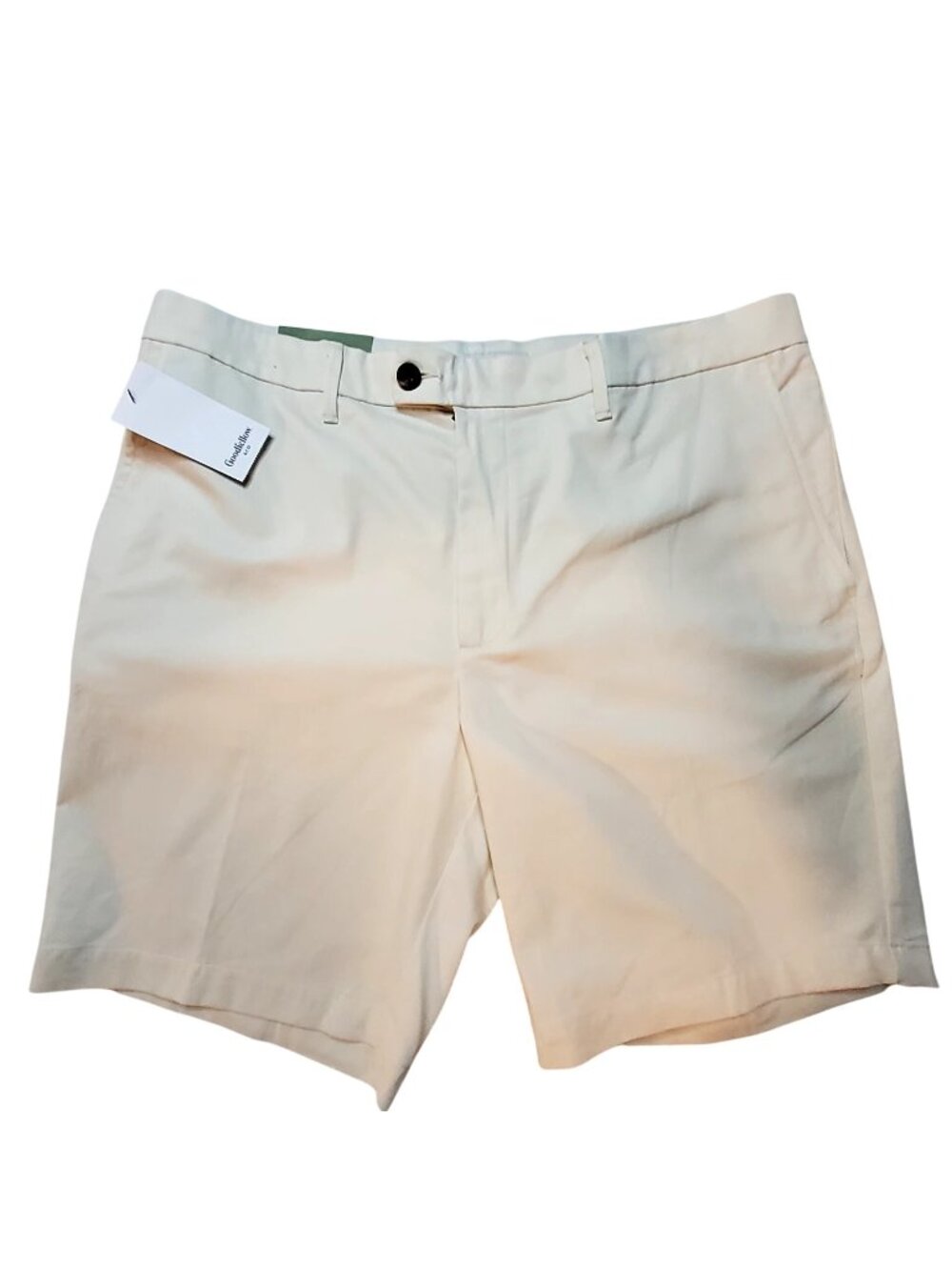 Goodfellow & Co Mens White Chino Short Size 38 Cotton Blend Casual Slim Fit